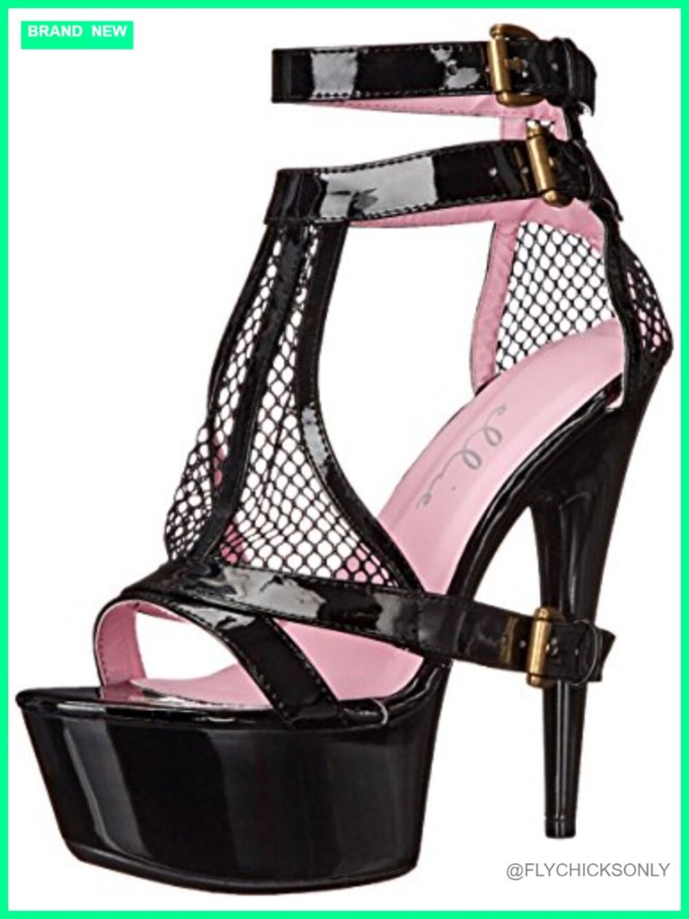 Platform High Heeled Ankle Boot Double Strap Rhinestones Open Toe Leather